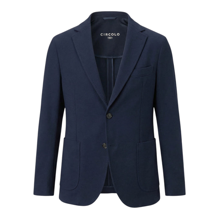 Granatowy Blazer Stretch Jersey