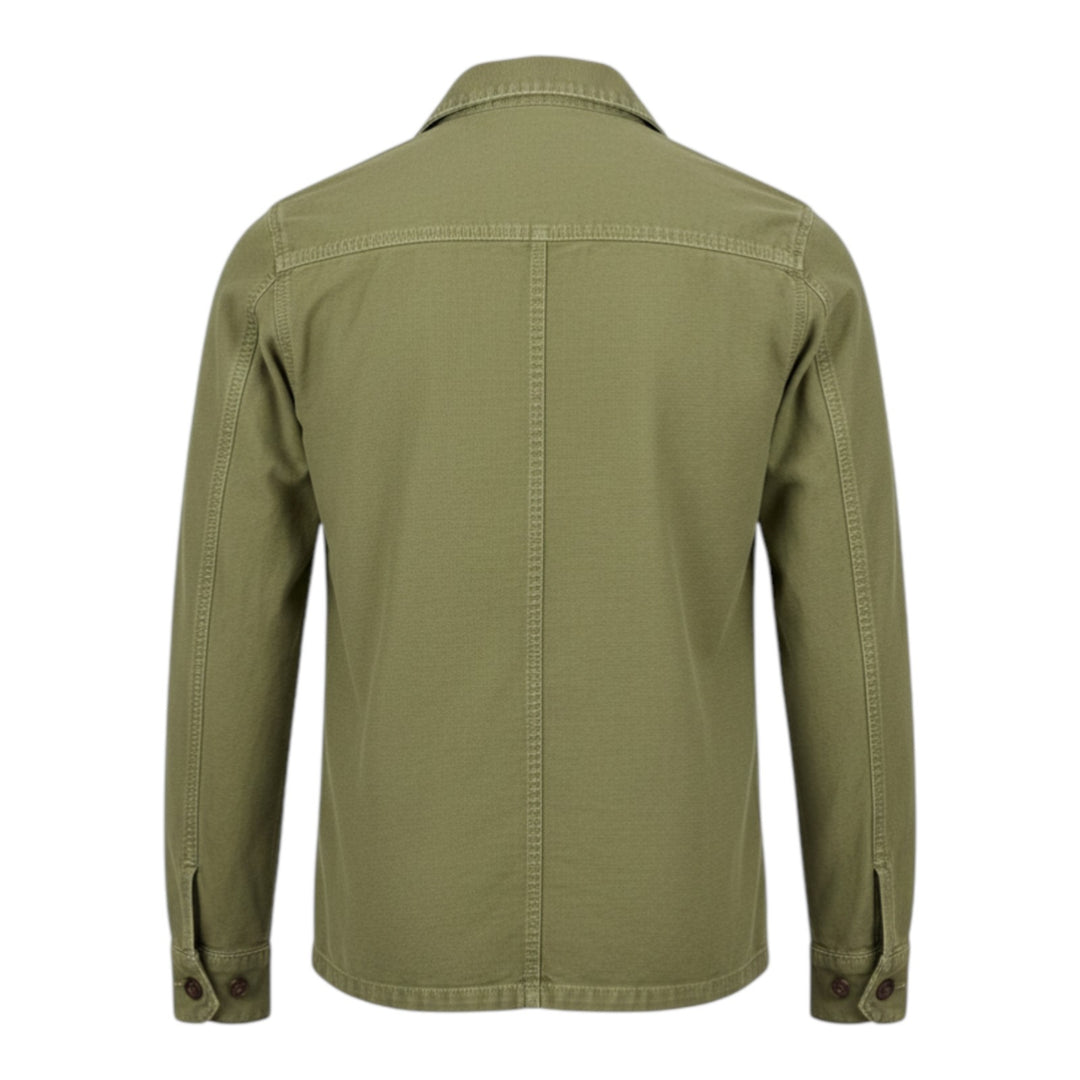 Koszula over z długim rękawem Acadia mieszanka lnu Military