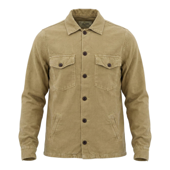 Koszula Over z Długim Rękawem Acadia Mieszanka Lnu Moka