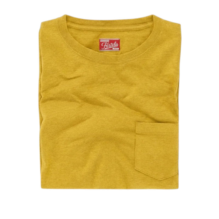 T-shirt Teepocket z kieszonką z bawełny Mustard Giallo