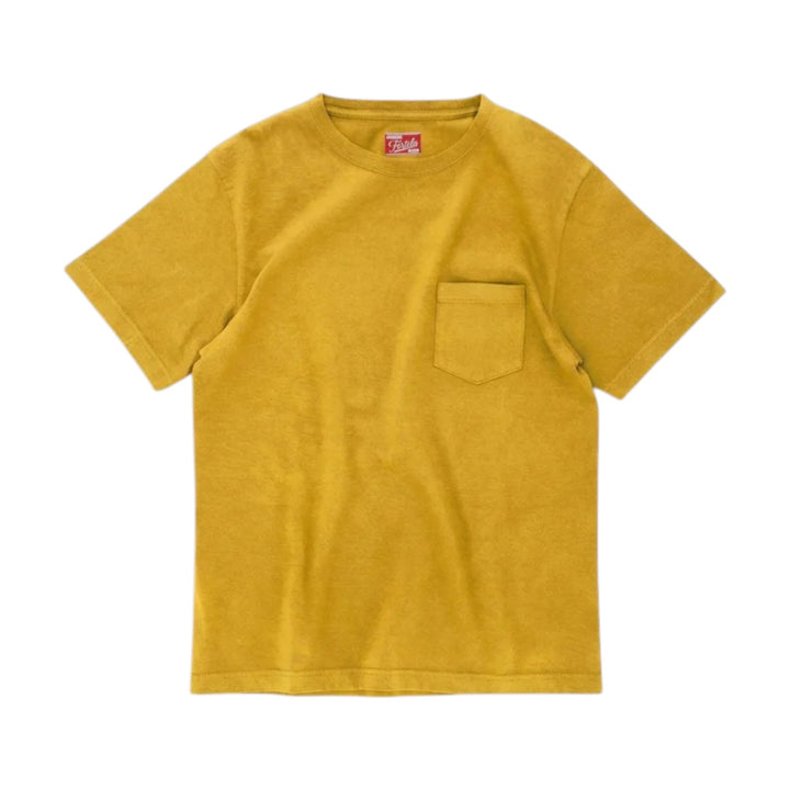 T-shirt Teepocket z kieszonką z bawełny Mustard Giallo