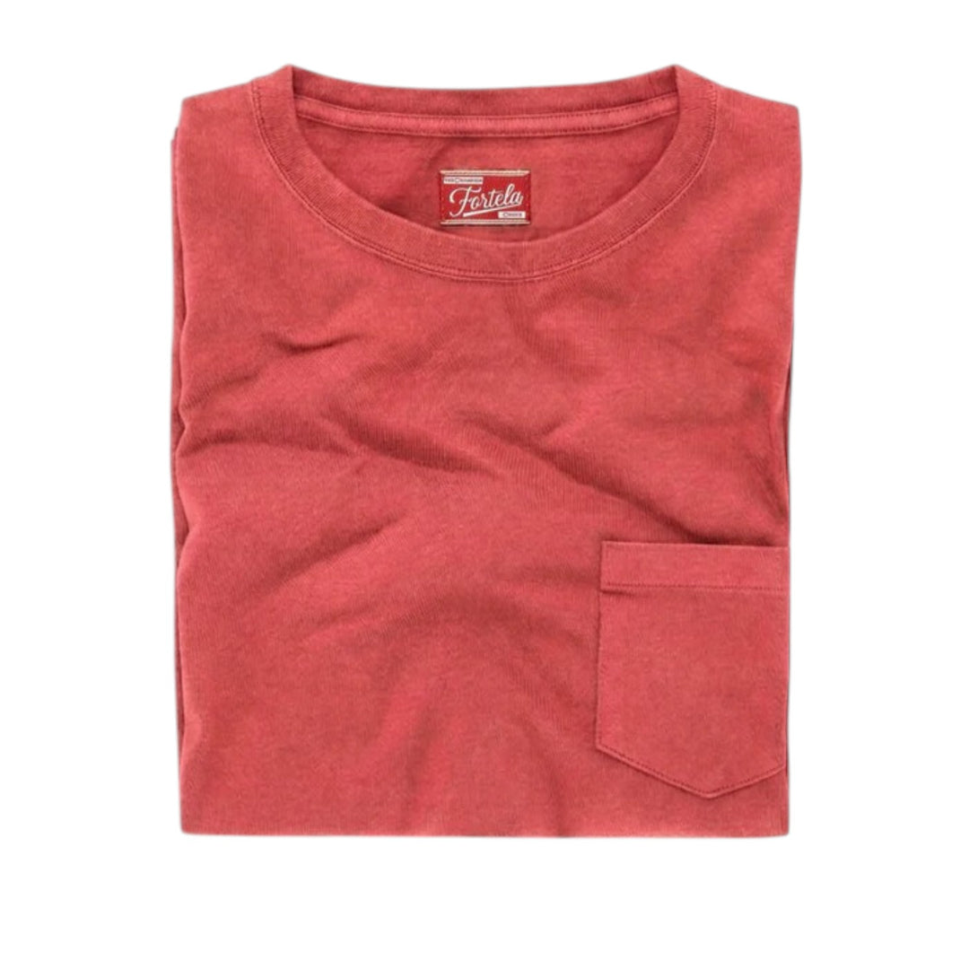 Tubejp T-shirt z kieszonką z bawełny Lobster Corallo