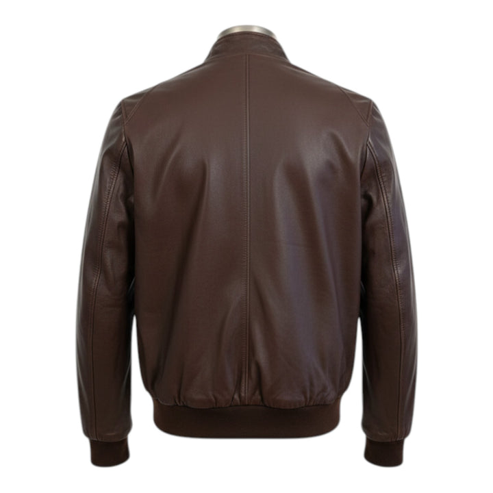 Kurtka Model Baracuta z Prawdziwej Skóry Brązowa