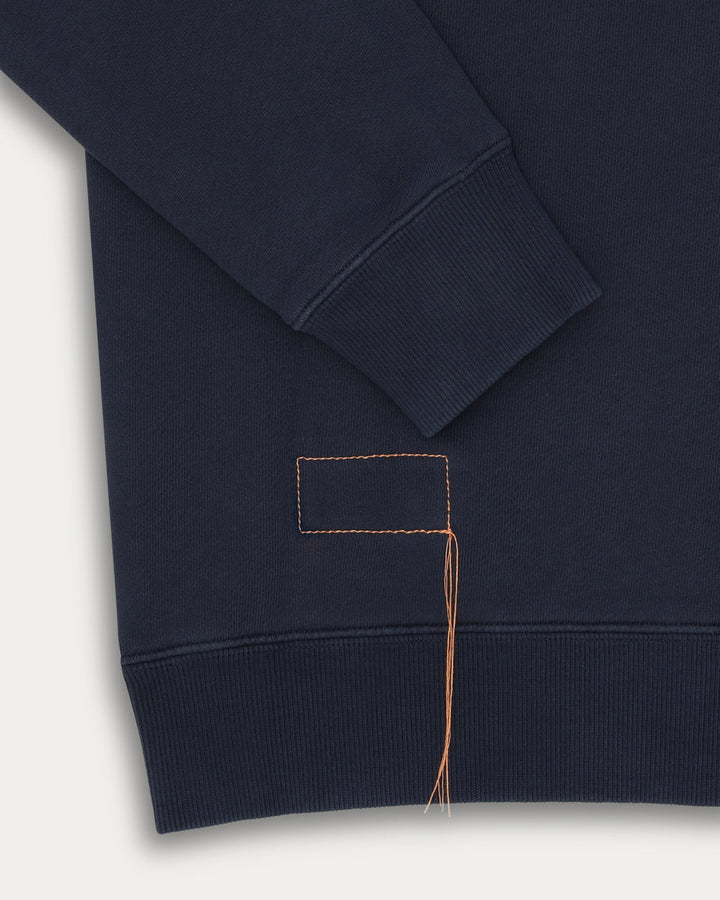 BLUZA CREWNECK HARVARD Z DZIANINY JERSEY Z MESZKIEM KRÓJ RAGLANOWY BLUE