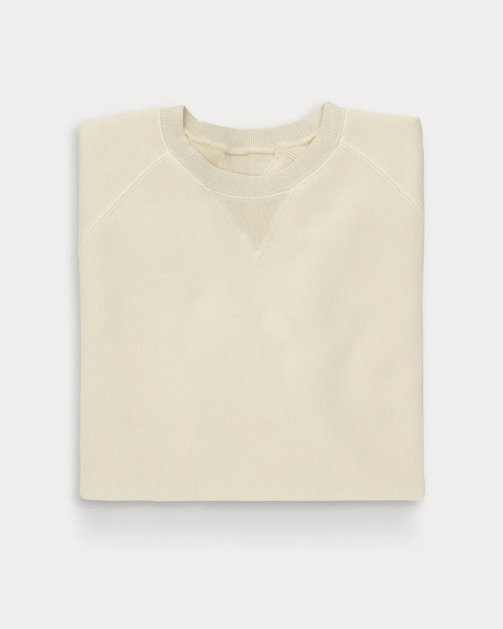 HARVARD BLUZA CREWNECK Z DRAPANEGO DŻERSEJU O KROJU RAGLAN WHITE
