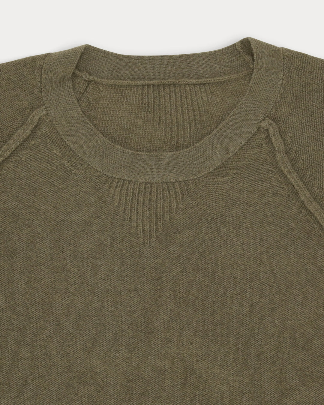HARVARD SWETER Z OKRĄGŁYM DEKOLTEM WEŁNA RĘKAWY RAGLANOWE ARMY GREEN