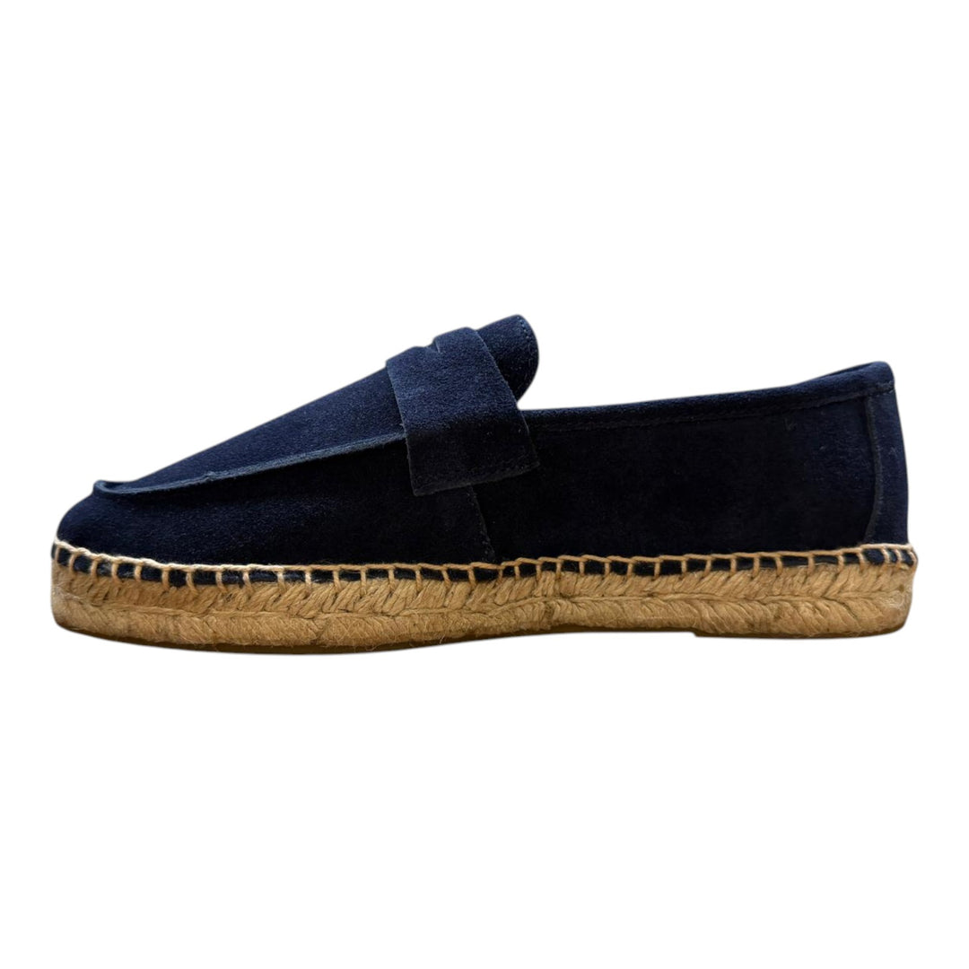 Mokasyny z zamszu naturalnego z gumową podeszwą Granatowy Navy