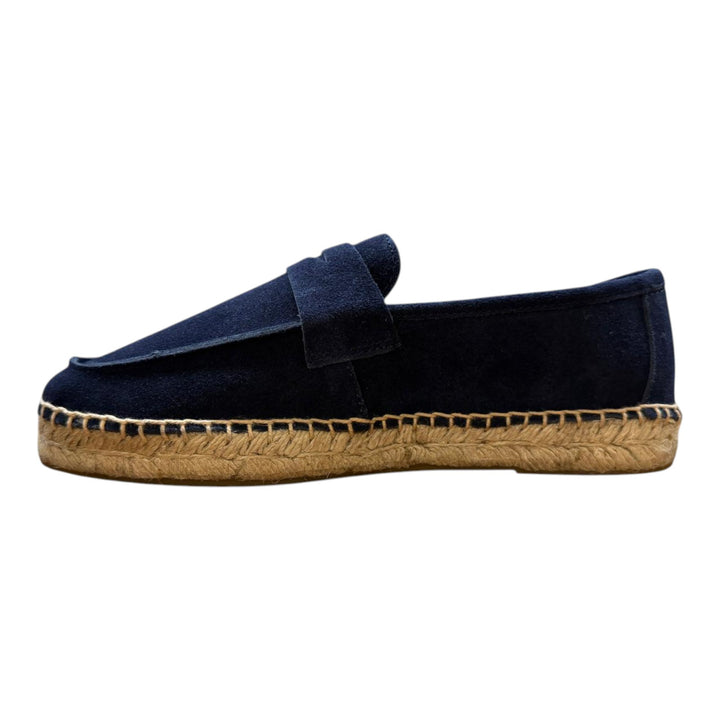 Mokasyny z zamszu naturalnego z gumową podeszwą Granatowy Navy
