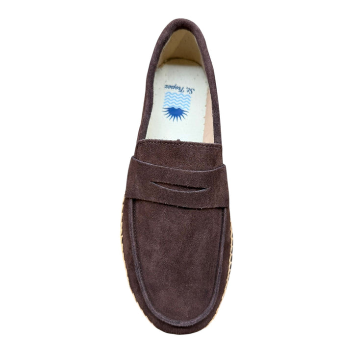 Mokasyny z zamszu naturalnego na gumowej podeszwie Ciemny Brąz