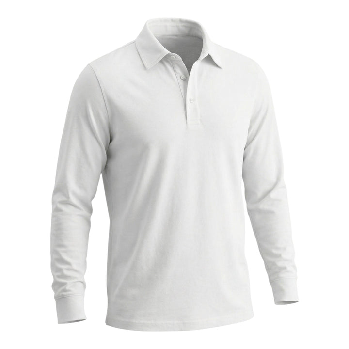 Polo z długim rękawem York Jersey White