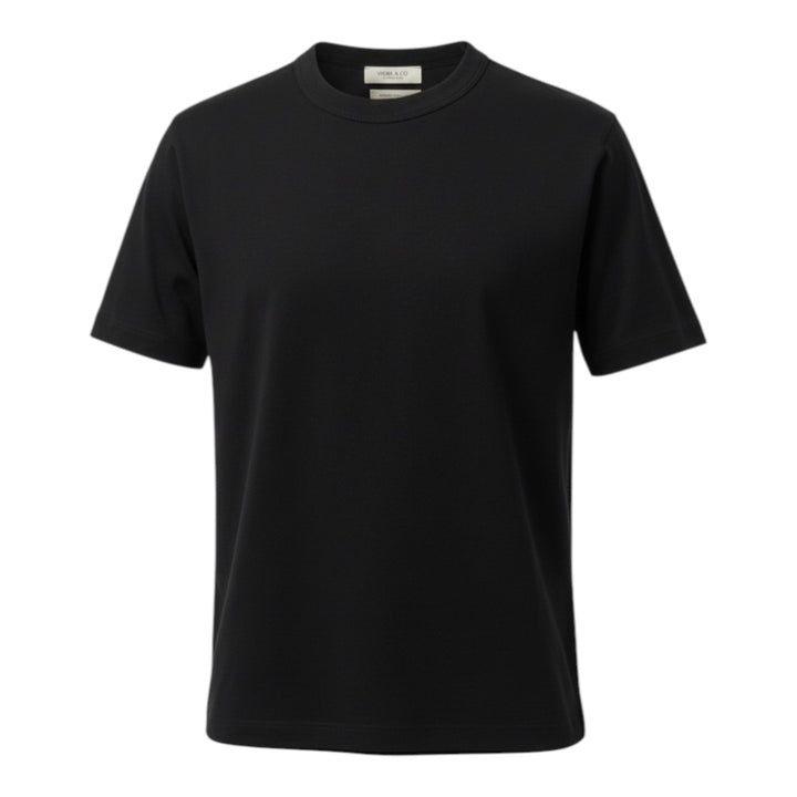 T-Shirt z okrągłym dekoltem Jersey Confort Czarny