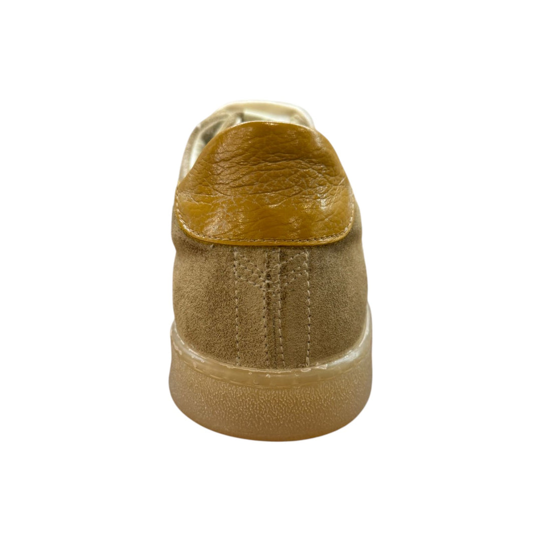 Sneakers z zamszowej skóry naturalnej w kolorze beżowo-ochrowym