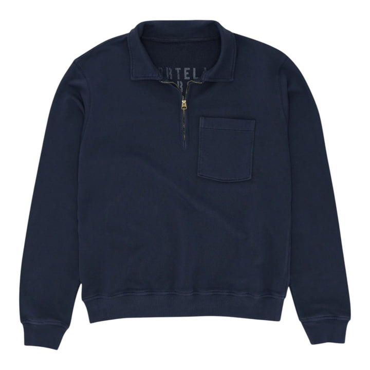 Yale Bluza z dżerseju drapanego z kołnierzykiem i zamkiem Navy