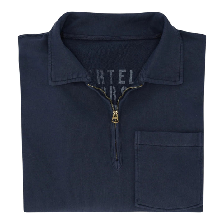 Yale Bluza z dżerseju drapanego z kołnierzykiem i zamkiem Navy