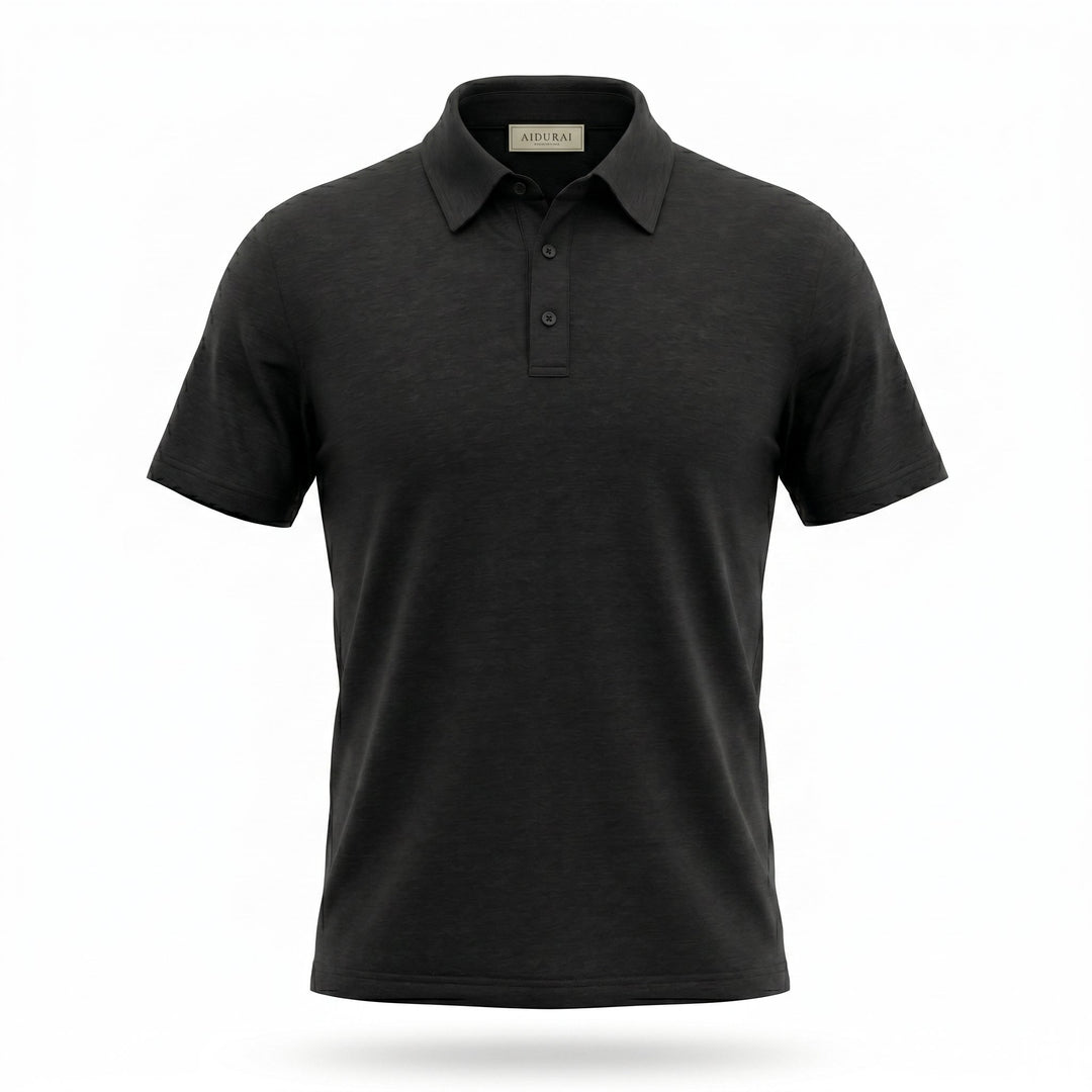 Aiburai Polo Puro Lino Nero Nero - foto 1