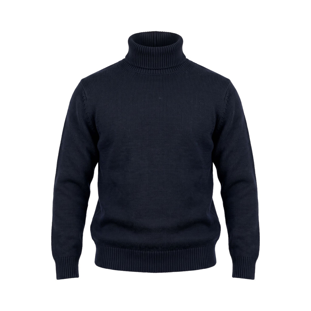 Bl'ker Vintage MAGLIONE COLLO ALTO FINEZZA5 MERINOS STEVE NAVY Blu - foto 1