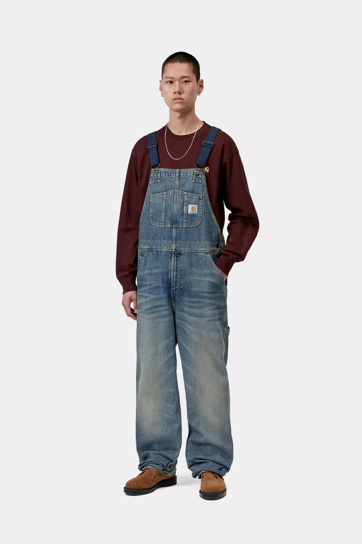Carhartt Wip BIB OVERALL DENIM 12 OZ BLUE WORN USED WASH Blu - foto 3
