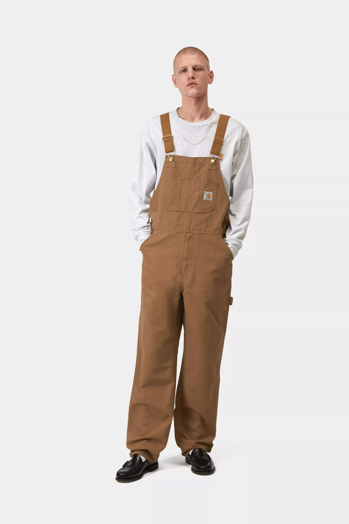 Carhartt Wip Bib Overall Hamilton Brown rinsed L32 Marrone - foto 3