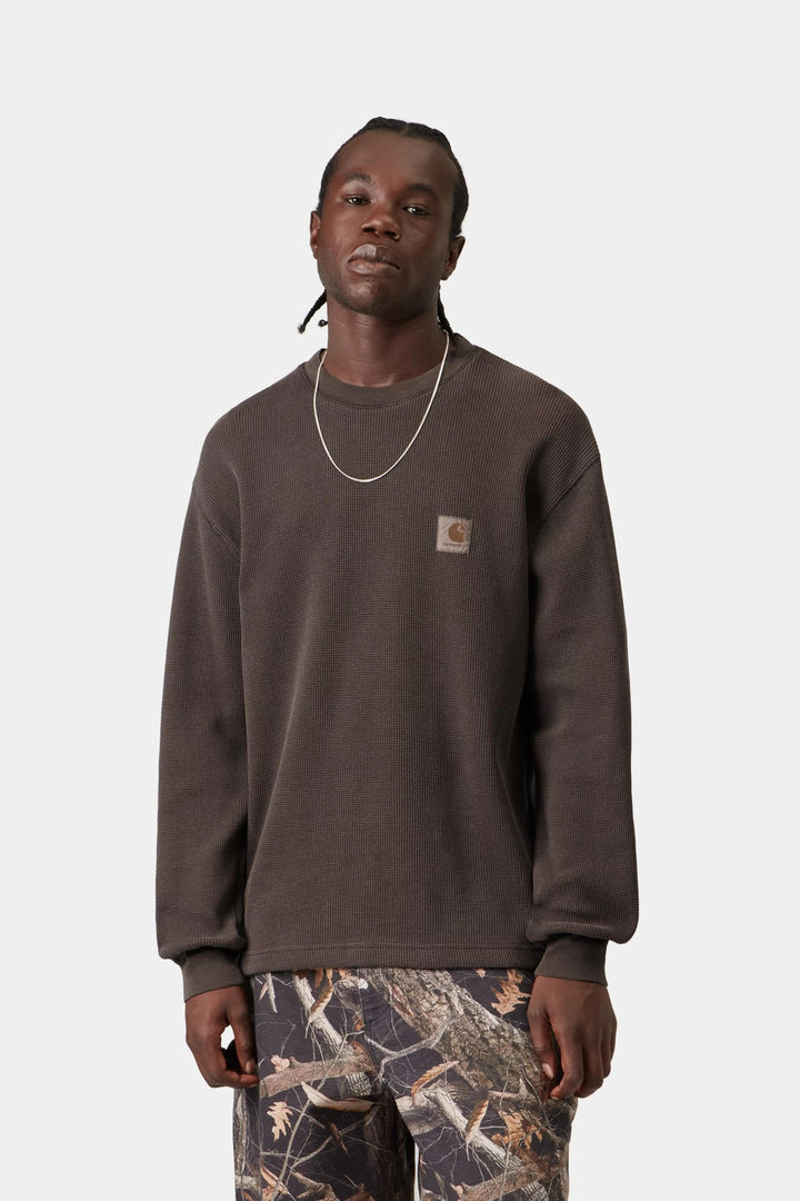 Carhartt Wip L/S VISTA WAFFLE T-SHIRT TOBACCO GARMENT DYED Marrone - foto 3