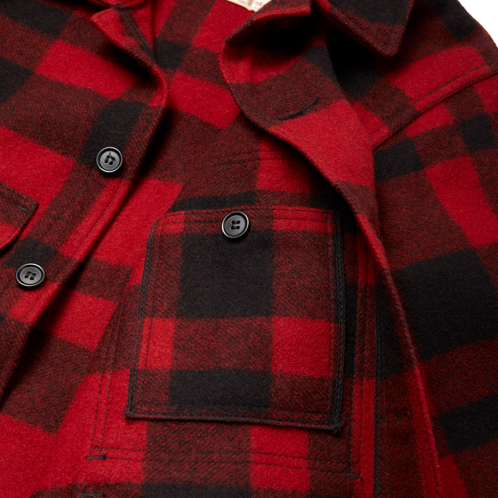 Filson Mackinaw Wool Cruiser Jacket Red/Black Plaid Rosso - foto 4