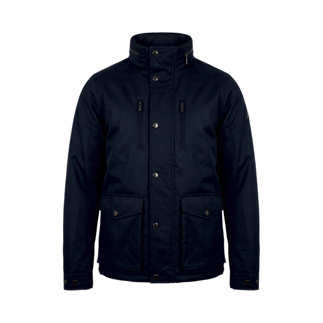 Field Jacket con cappuccio estraibile blu Heskimo, vista frontale