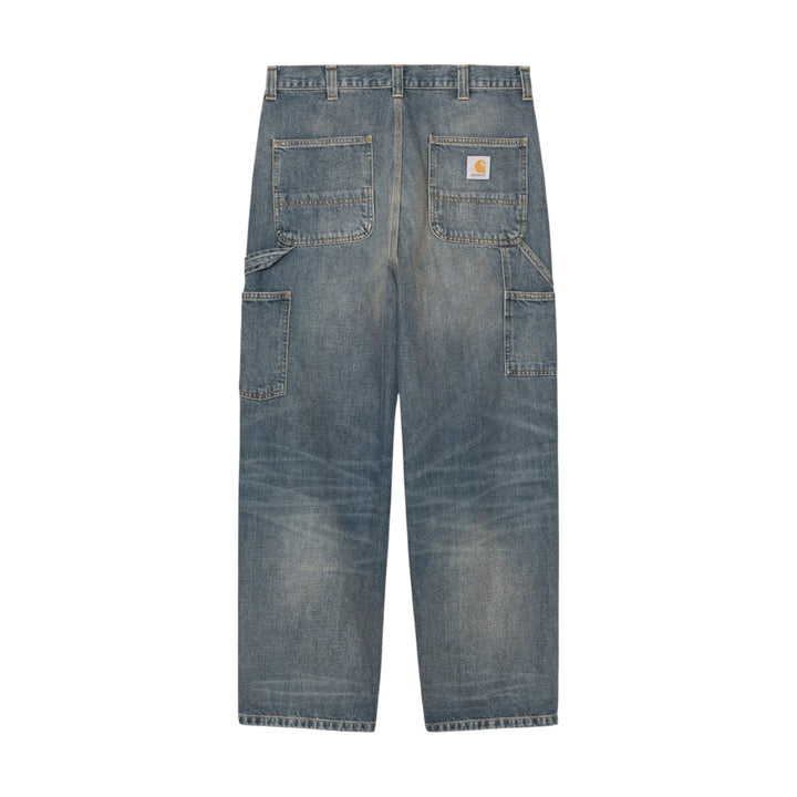 Single Knee Pant Blue Worn Washed