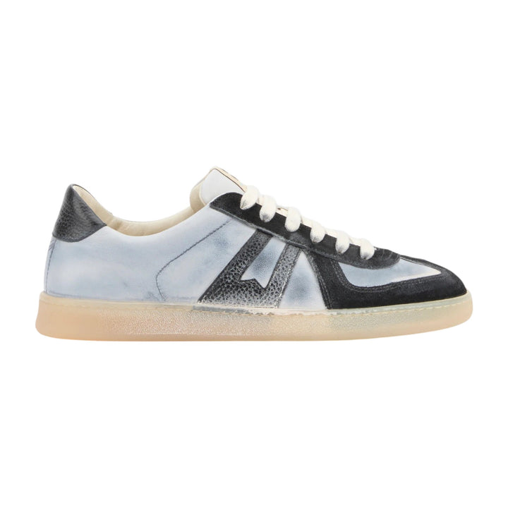 Sneakersy ze skóry naturalnej czarno-szare