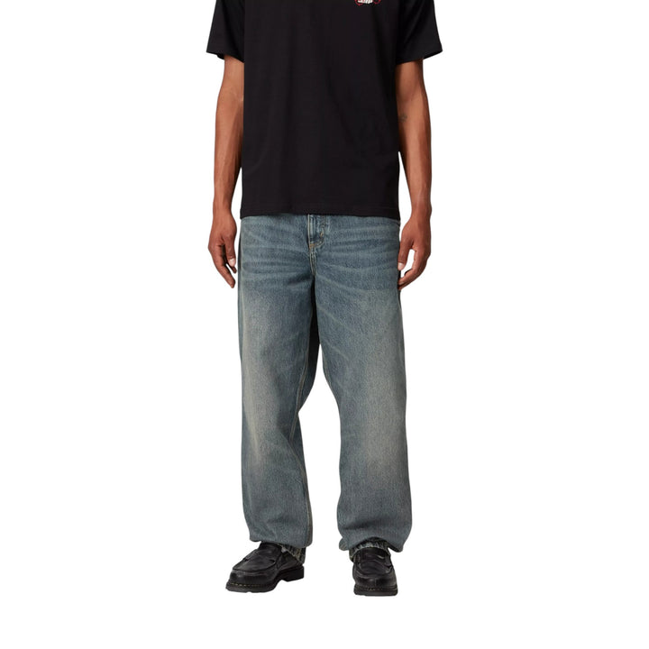 Single Knee Pant Blue Worn Washed