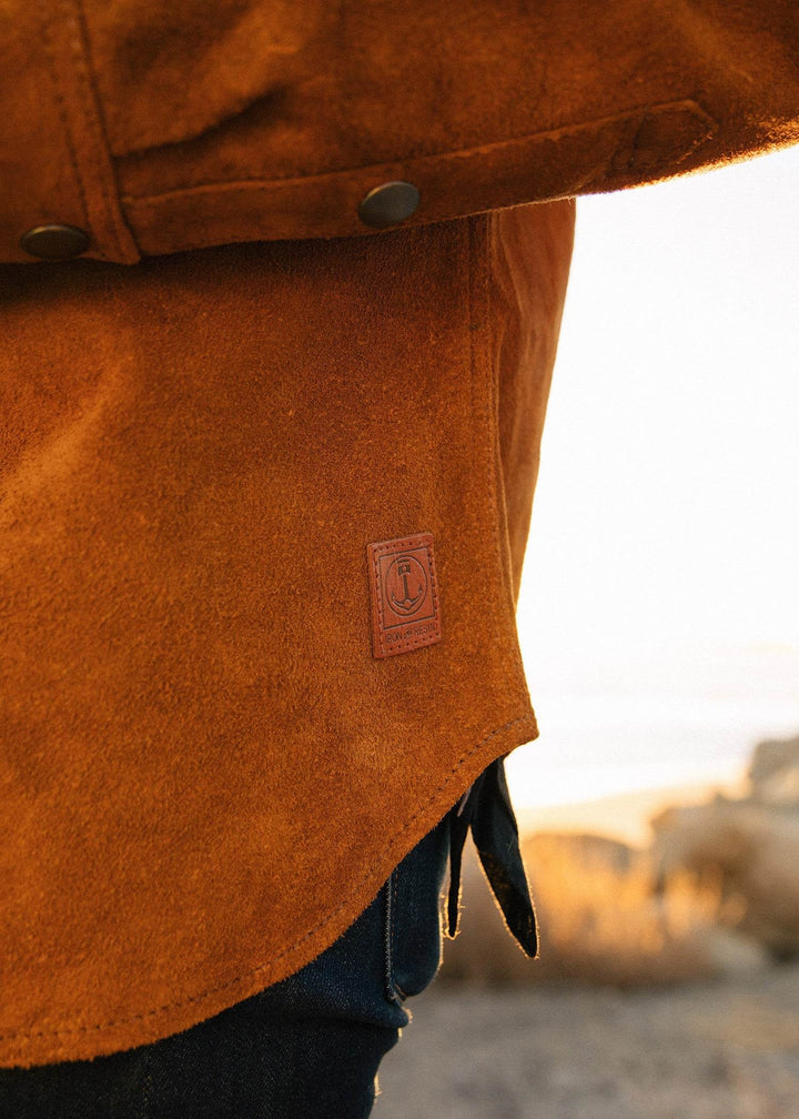 Iron and Resin FENCE SHIRT BUFFALO SUEDE COGNAC Marrone - foto 6