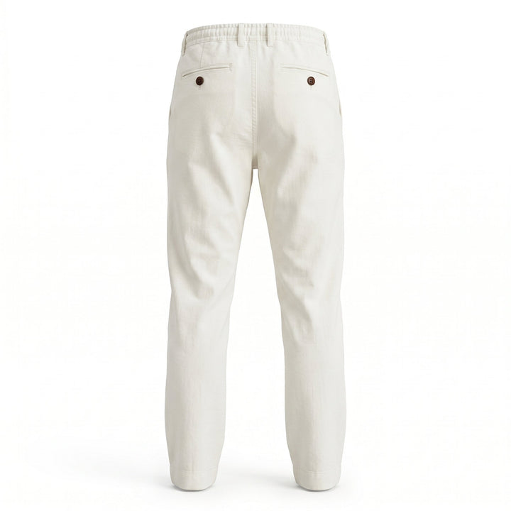 Modfitters Pantalone Bristol Misto Lino Old White Bianco - foto 2