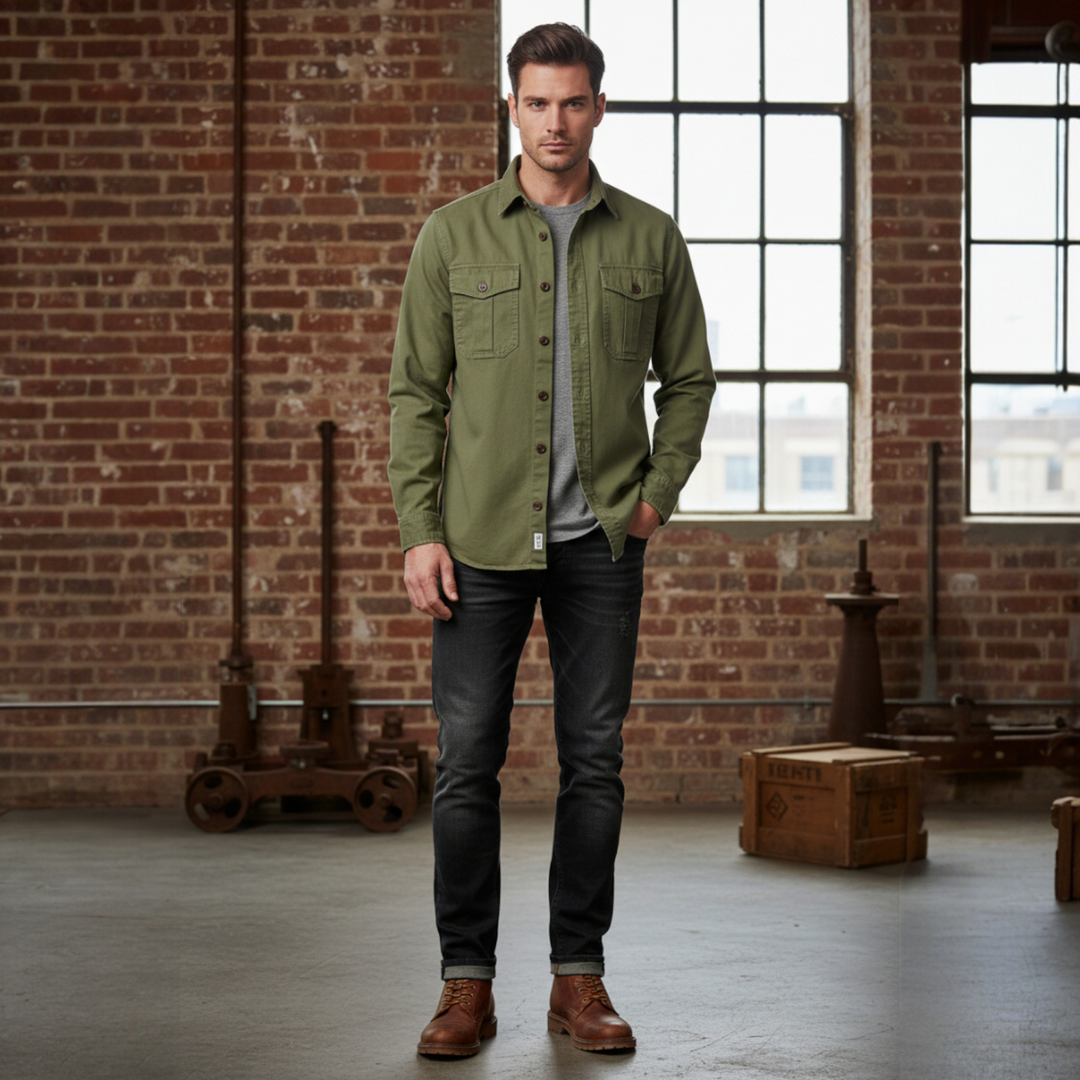 GABARDINE GUIDE SHIRT ALASKA ZIELONA