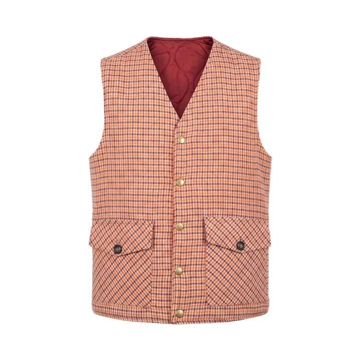 Overiver GILET REVERSIBILE RIFFS BORDO/PIED DE POULE Bordo - foto 2