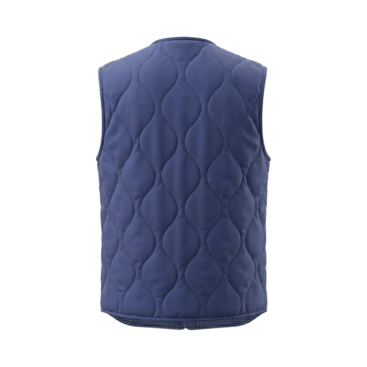 Overiwer GILET REVERSIBILE RIFFS NAVY/PIED DE POULE Blu - foto 4