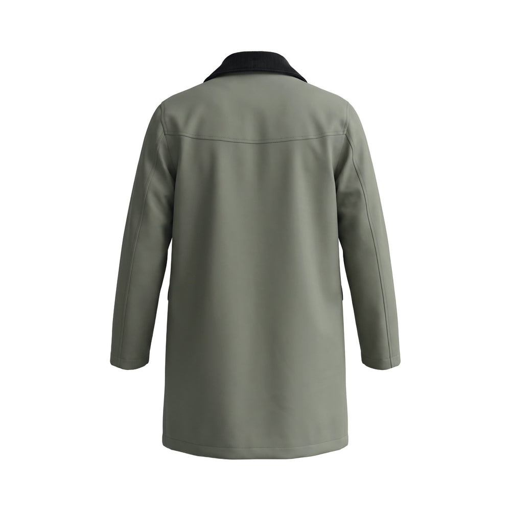 Overiver TRENCH IN COTONE E LANA ARMY Verde - foto 2