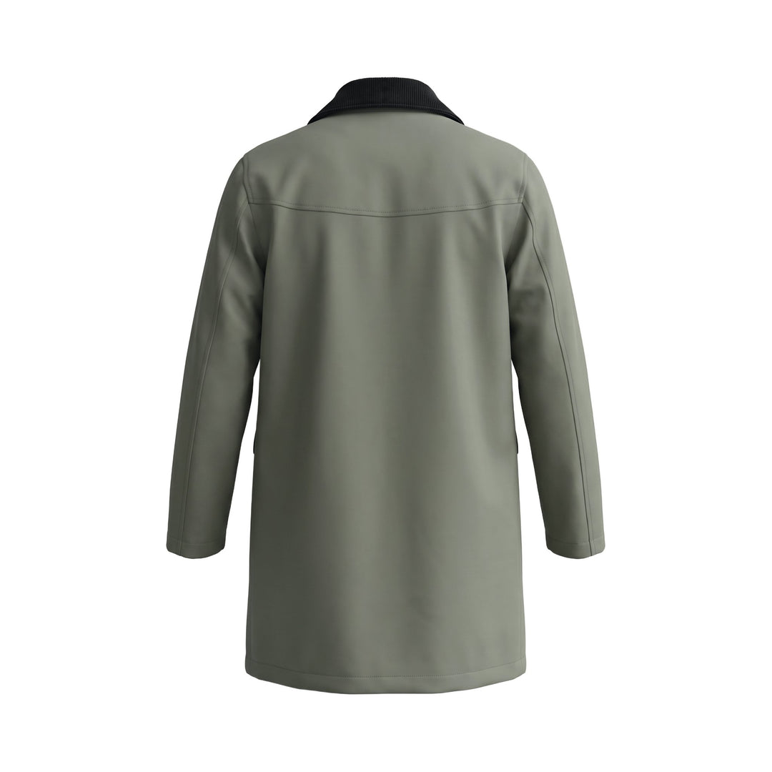 Overiver TRENCH IN COTONE E LANA ARMY Verde - foto 2