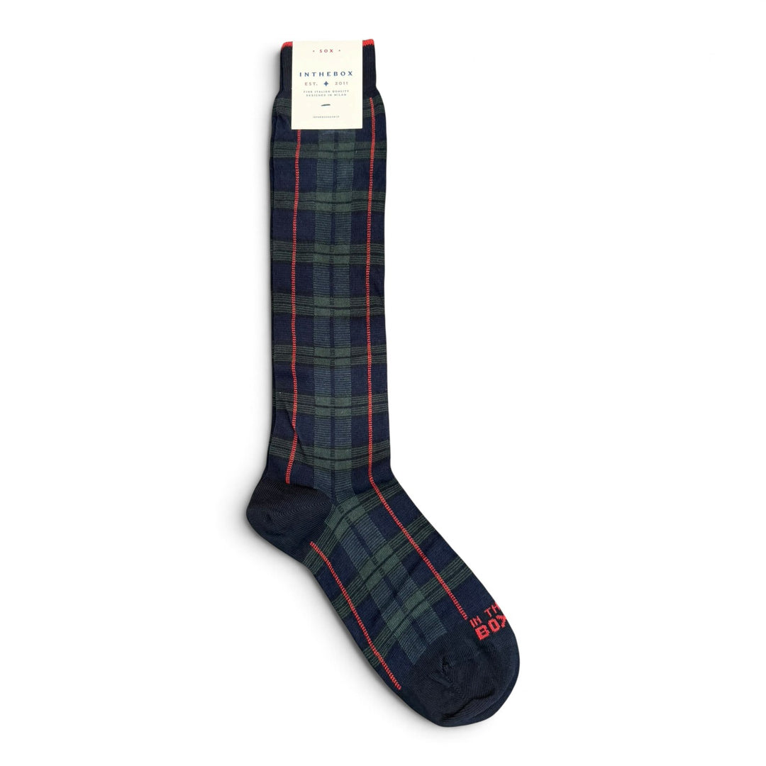 Skarpety Tartan Zielone/Niebieskie