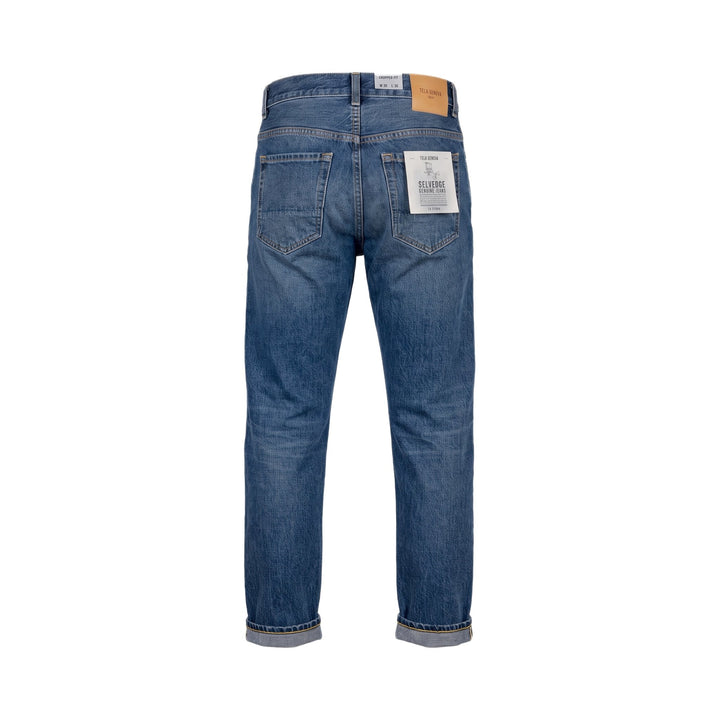 Tela Genova ITALO SELVAGE FADED DARK BLUE Blu - foto 2
