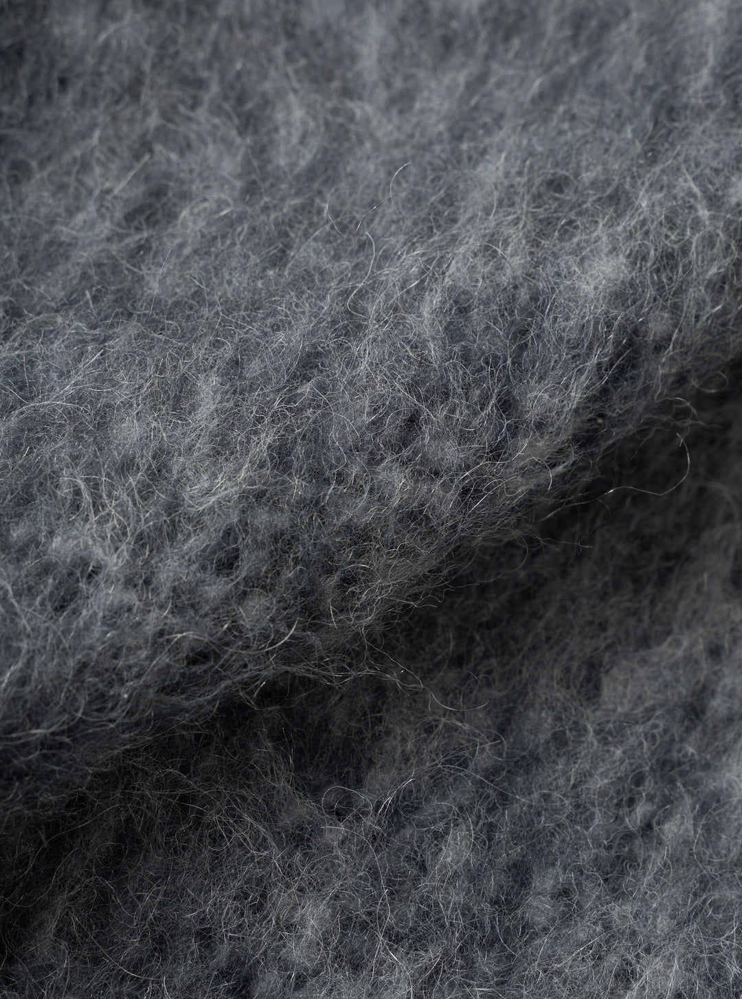 Universal Works Lancaster Gilet Losso Mohair Mix Navy/Pale Grey Blu - foto 4