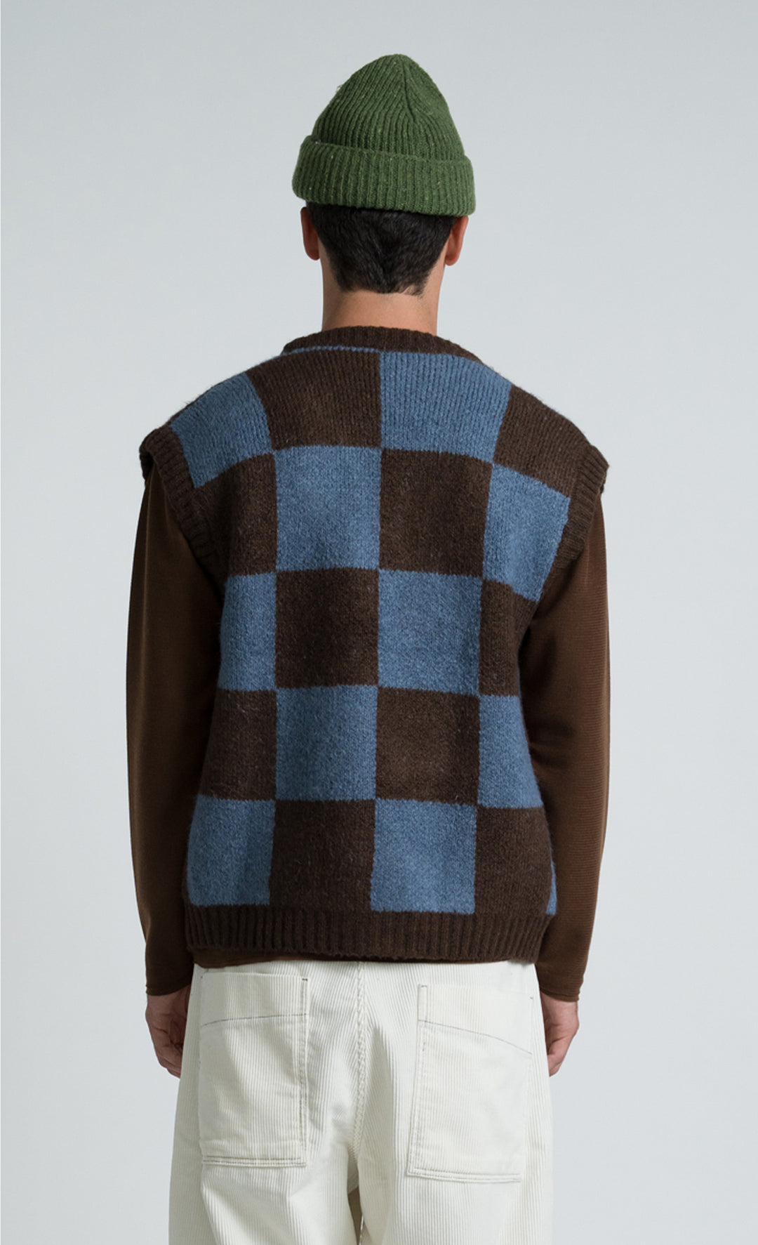 Wooden Gilet Kent Quadri Marrone - foto 4