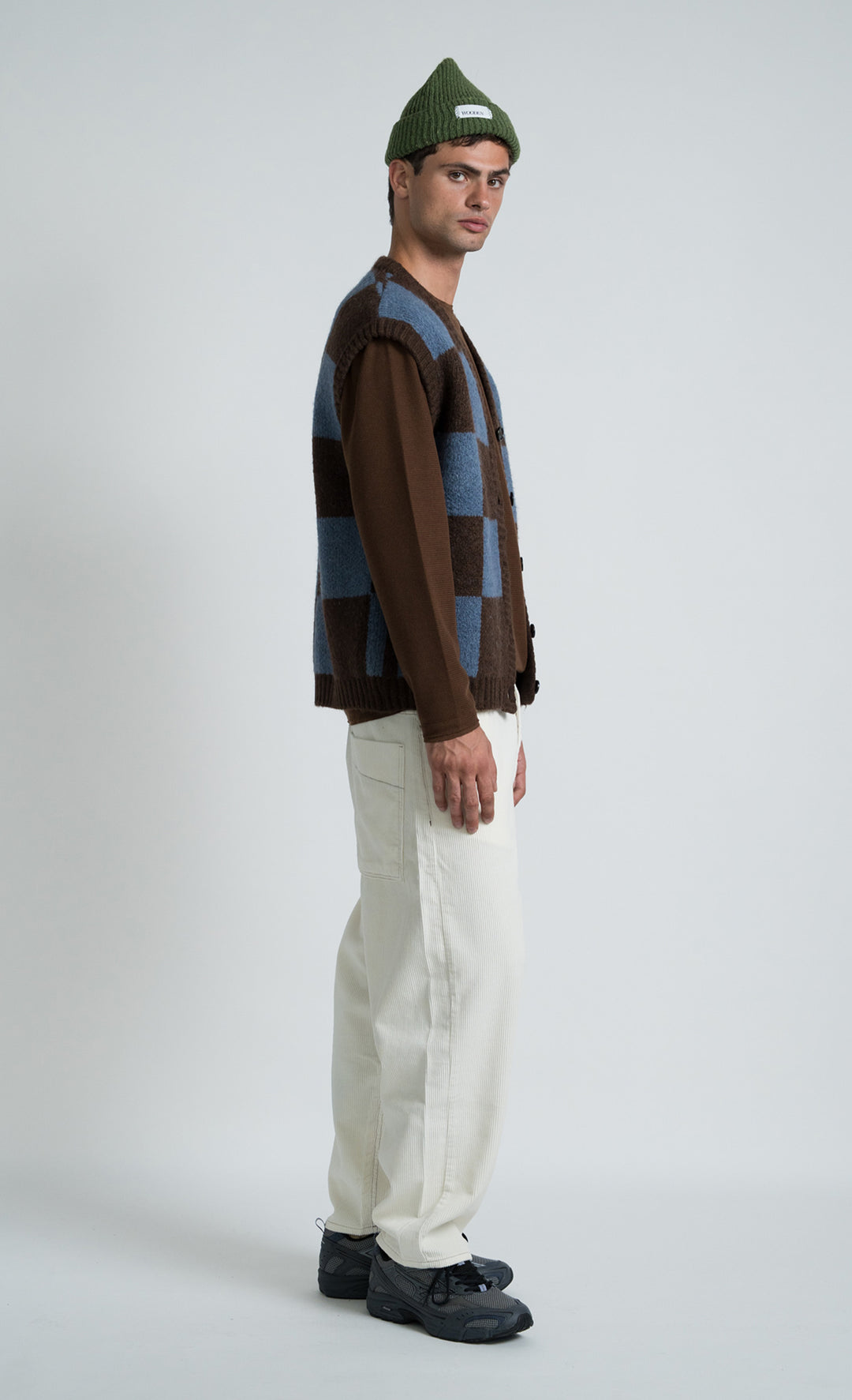 Wooden Gilet Kent Quadri Marrone - foto 5